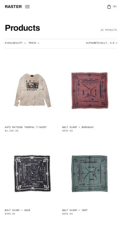 GRID STUDIO demo store, catalogue on a phone